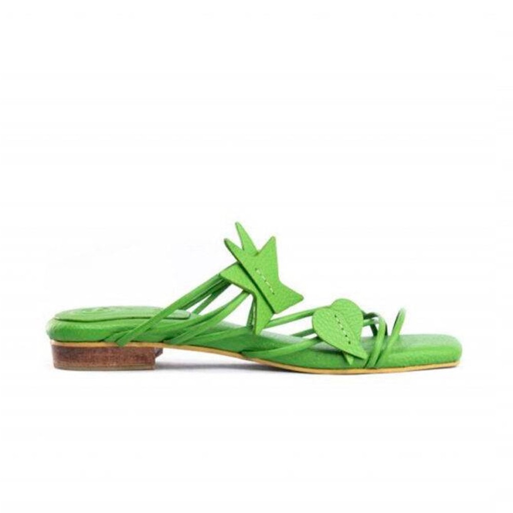 Garces Bottier Green Ficus Flat Sandal